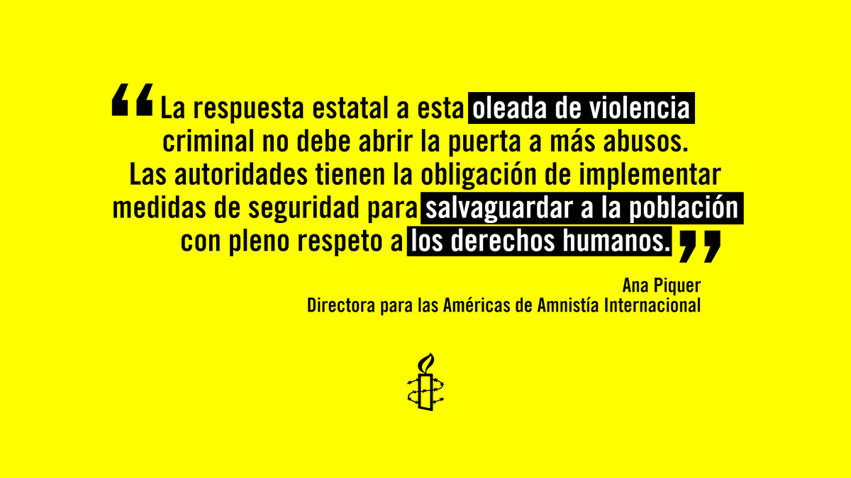 AmnistiaOnline's tweet photo. Vemos con suma preocupación la crítica situación por la que atraviesa #Ecuador.

Los #DerechosHumanos  deben estar al centro y al frente de toda acción del Estado para salvaguardar la seguridad de las personas. https://t.co/vcOtnYB6x1