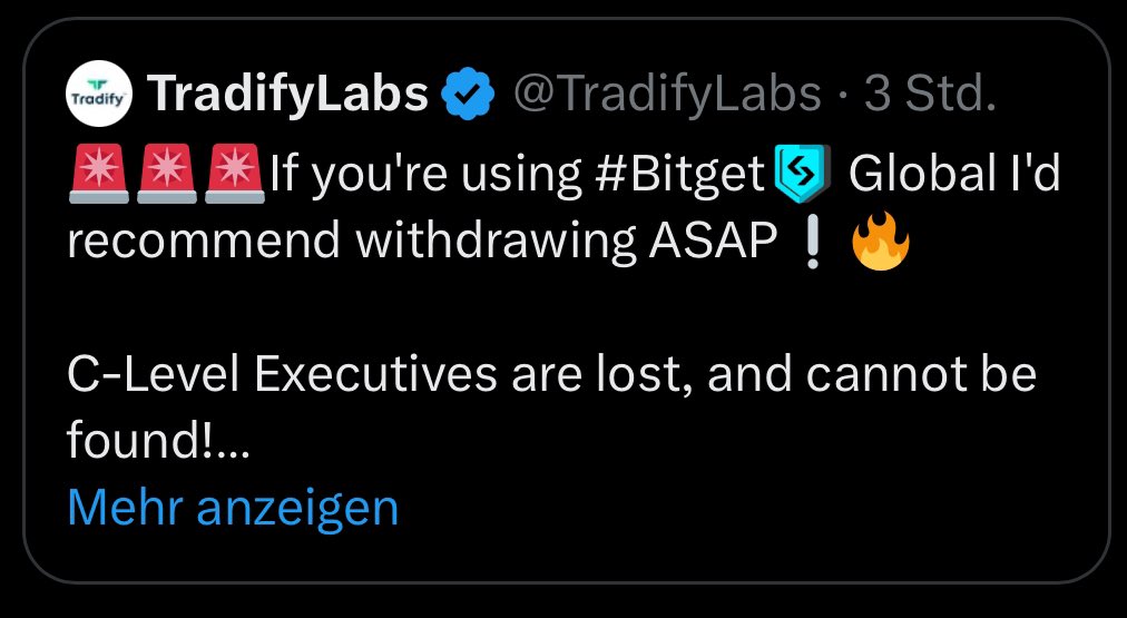 MMCrypto's tweet photo. As I did promote Bitget in the past I feel it’s my responsibility to share the most recent information I got from different sources. 

Please understand that I don’t want to make FUD and that nothing is confirmed. I however think that it may be smart to withdraw your funds, if you feel insecure with the not confirmed evidence we have so far. 

I will also stop promoting Bitget until this is resolved & I distance myself from the exchange from now on until we know more. 

Any Bitget employee can feel free to reach out to me and clarify. Once clarified I can revive the relationship. If not 100% clarified I will make an even stronger statement.