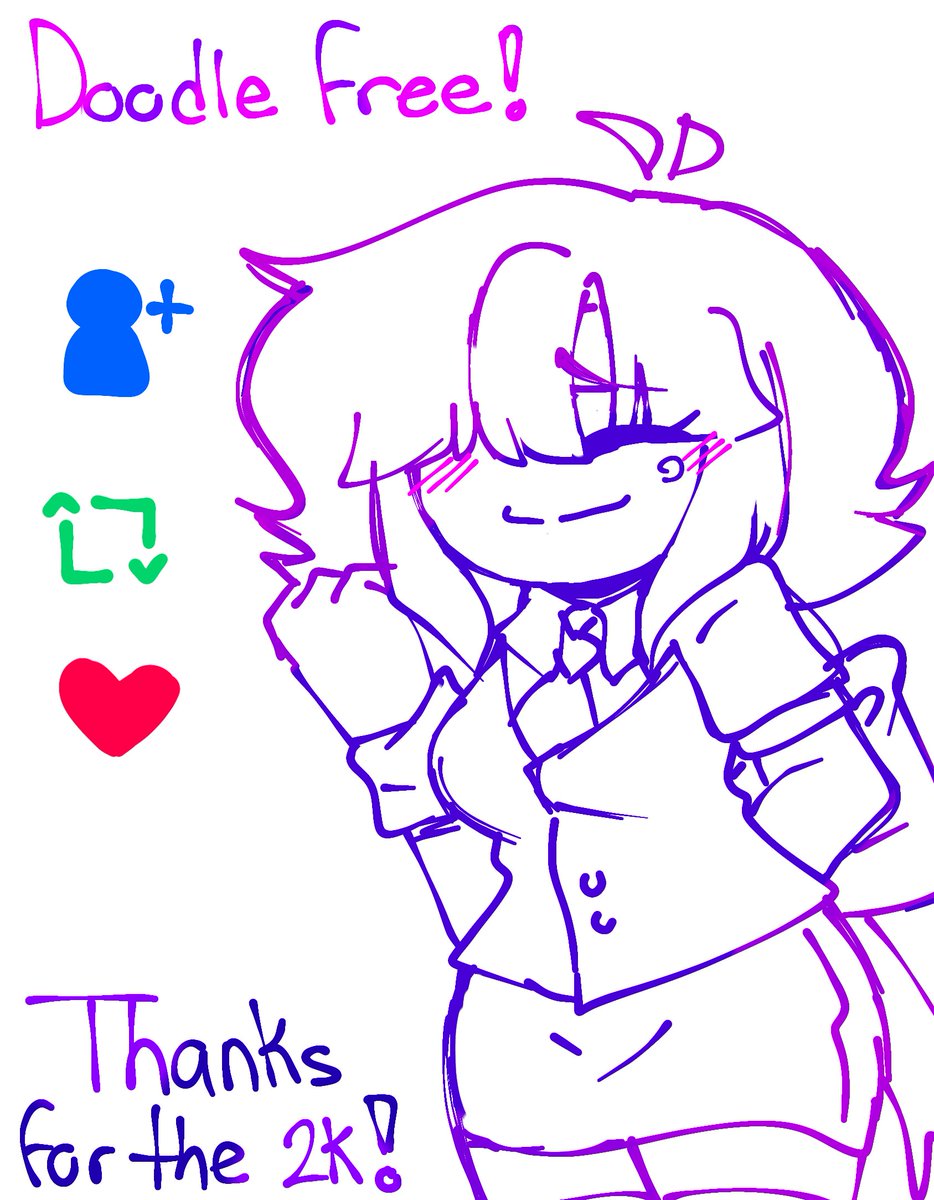 AkyDoodlz's tweet photo. Well now 2k so I'll choose some ocs to make and really thank you very much TwT💖💕
#digitalart #oc #art https://t.co/4VpxN9tNwH