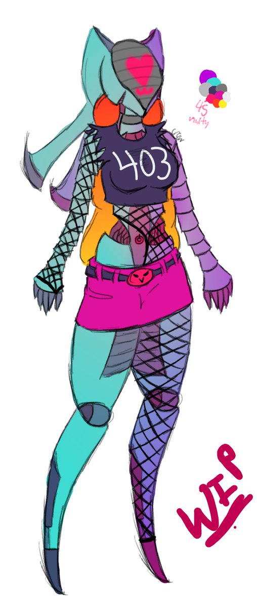 403H8rt's tweet photo. Working on a proper ref sheet for myself, but here's my first concept art sketch. Just thought I'd share for funsies! https://t.co/7DrIcGp48w