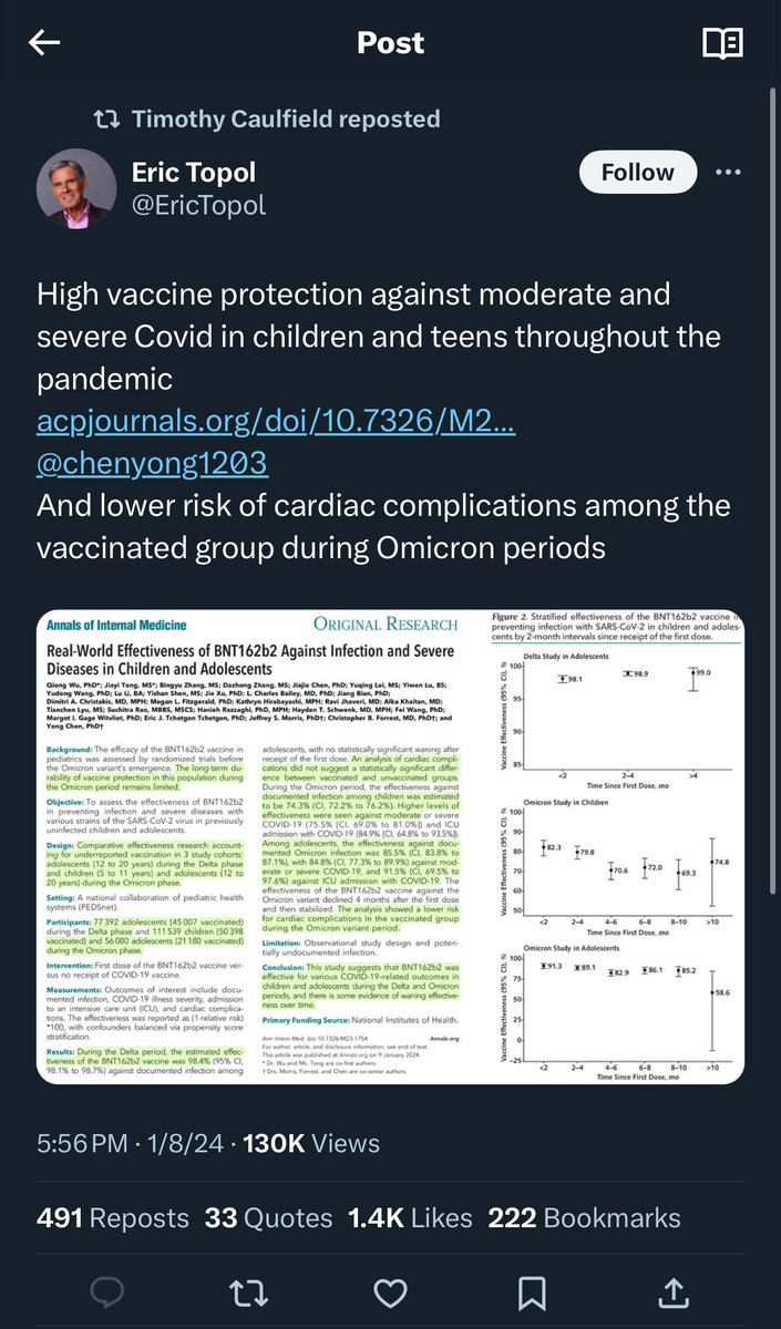 Thread 🧵 Since everyone seemed to have really enjoyed the last COI post, let’s have a look another study being promoted by individuals deeply entrenched in the Bio-Pharmaceutical industry and who have never met a countermeasure or injection they didn’t like.