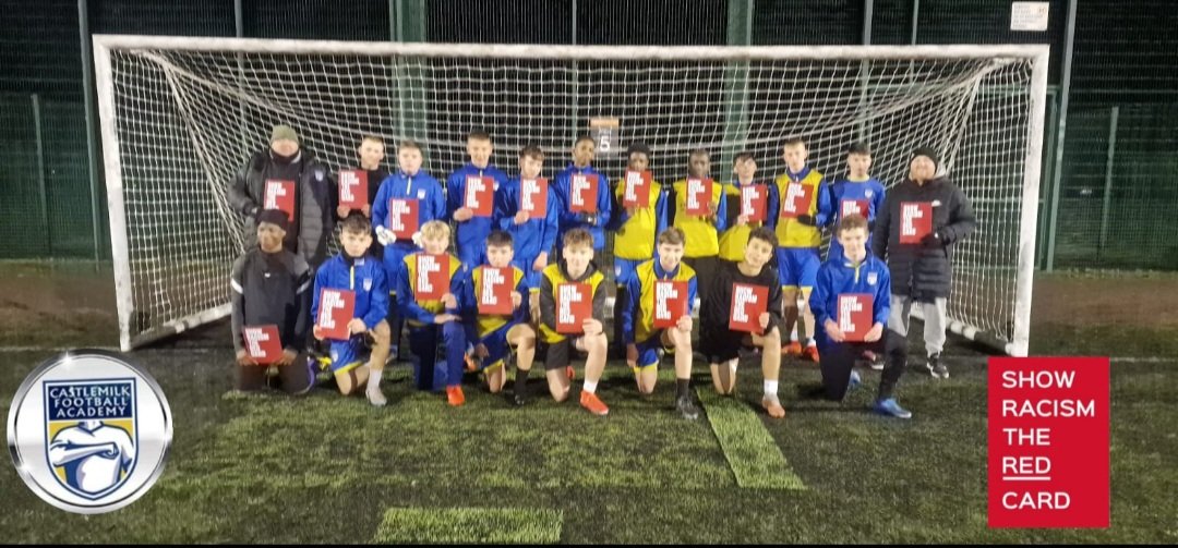 EvolutionGKA's tweet photo. @CmilkComFoot @BoysCastlemilk @RFC_Charity @EFDN_tweets Castlemilk Football Academy 2008s saying no to Racism @SRTRC_Europe @SRtRCScotland https://t.co/p4bkeC43C4