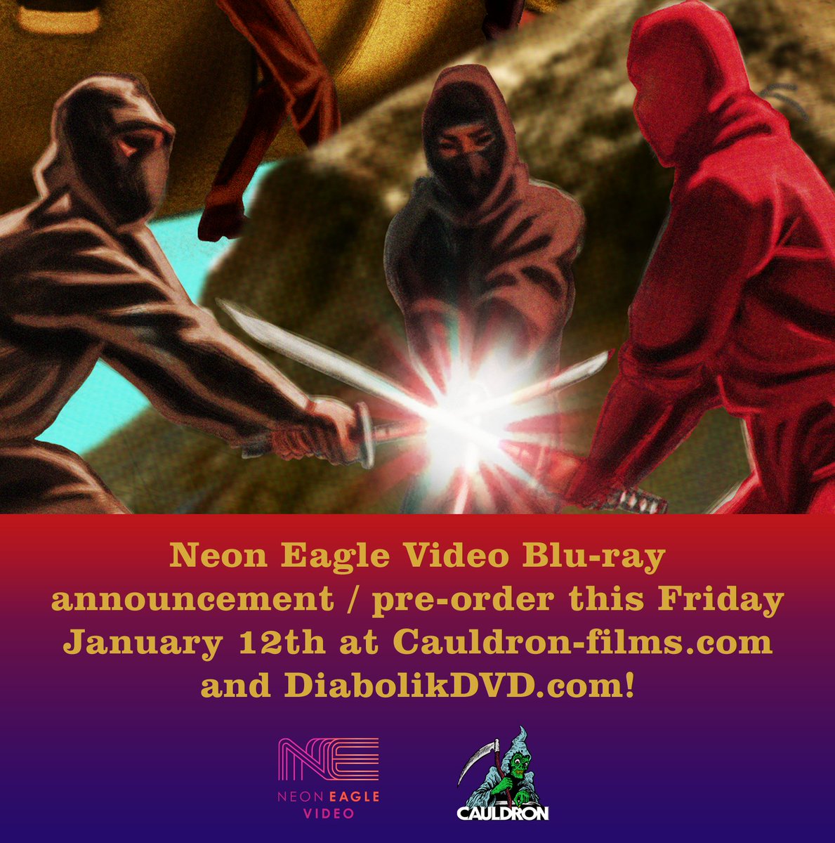 **New Pre-order this Friday!** @NeonEagleVideo Blu-ray announcement and pre-order this Friday January 12th at cauldron-films.com and DiabolikDVD.com. See you there!