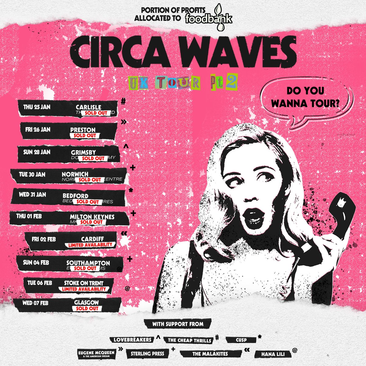 So excited to announce that I will be supporting @circawaves in Edinburgh on the 6th and Stoke-on-Trent on the 7th of February 🤍🤍🤍