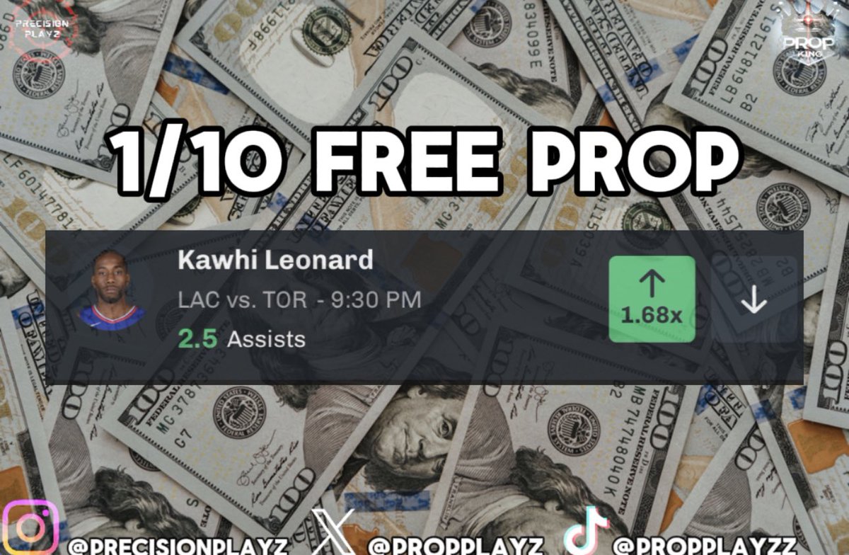 PrecisionPlayzD's tweet photo. 🏀 NBA FreePlays 1/10/24 🏀

• Kawhi Leonard o2.5 AST (@PropPlayz)

Kawhi is over this line in 13/16 home games this year, and has gone over in 8 straight games vs the raptors

❤️ &amp; ♻️

#GamblingX #NBAX #PlayerProps #PrizePicks https://t.co/7ADEMh00tu