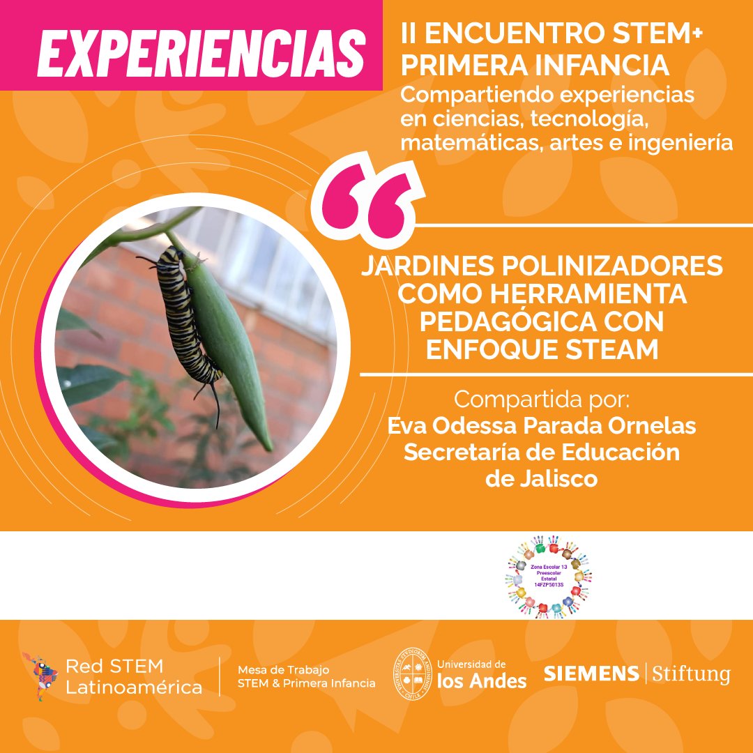 steminfancia's tweet photo. II ENCUENTRO STEM+ PRIMERA INFANCIA 👶🏽🧒🏽👧🏽👦🏽"Compartiendo experiencias en ciencias, tecnología, matemáticas, artes e ingeniería"

👧🏽👦🏽EXPERIENCIA 04: Jardines polinizadores como herramienta pedagógica con enfoque STEAM

🧵1/10👇🏽 https://t.co/HNtpbcUgH4