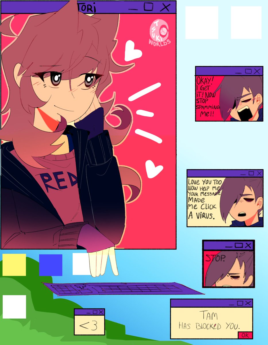 Tsu_worlds's tweet photo. Finaly a new Drawing after a pretty long time?? And it's ToriTam??? Yea yea
Anyway,
Windows communication.
#Eddsworld #Ellsworld #ToriEW #TamaraEW #ToriTam https://t.co/pjXKhZQP7W
