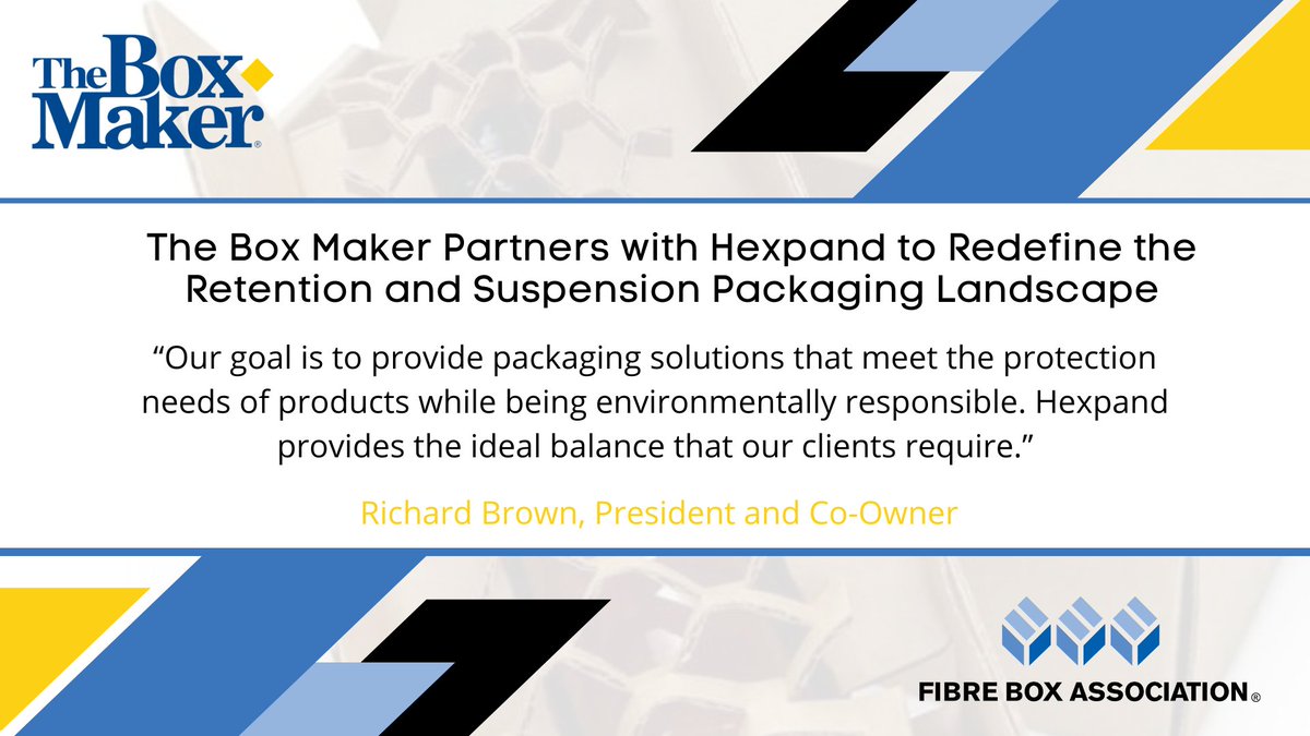 FibreBoxAssn's tweet photo. @BoxMakerInc 's Hexpand is a packaging format that offers the market a sustainable paper-based suspension and retention alternative to traditional resin-based solutions, ensuring robust product protection while adhering to eco-conscious principles: https://t.co/t1IovY9nmu https://t.co/hjEBJMq82U