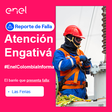 EnelClientesCO's tweet photo. #AtenciónEngativá nuestro equipo se dirige a la zona para identificar la falla reportada, seguimos trabajando para ti 👨‍🔧���

Te invitamos a estar pendiente de nuestros canales para mayor información. https://t.co/ijcEZJnZkc