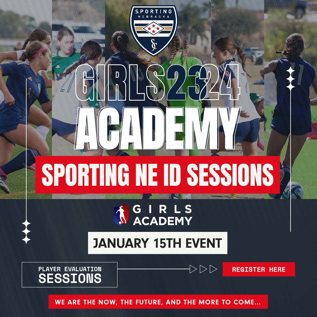 Next Monday we will host our first GA event of the year. Non-Sporting NE player are welcome to come train with our staff &amp; teams. All sessions are FREE. Learn more &amp; register➡️ sportingnebraskafc.com/girlsacademy

<a href="/SNFCGirlsGA/">SportingNEGirlsGA</a>
<a href="/SNFC_ECNL/">SportingNebraskaFC-ECNL</a>
