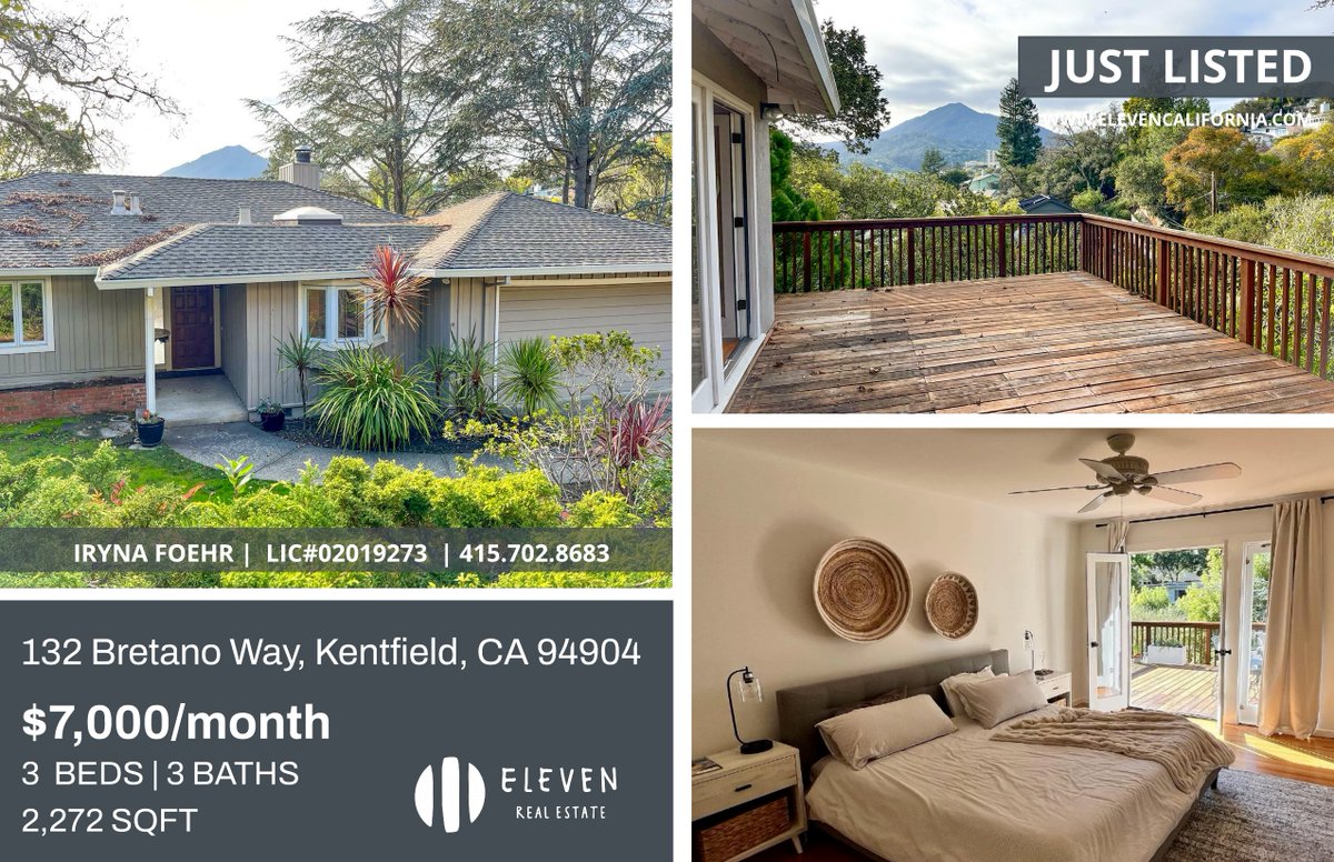 EstateEleven's tweet photo. Unwind in this Mt. Tam-view haven! Decks, hot tub, and more! Lease this beauty now! No pets, tenant utilities, exclusive comfort awaits! https://t.co/XBokWVkmzl