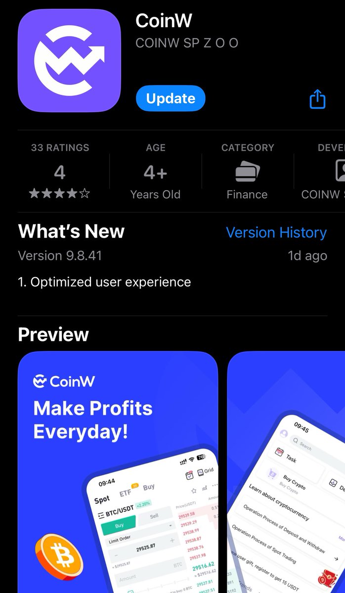 CoinWOfficial's tweet photo. Gm #CoinW fam, our #iOS app has a new update!

Don’t forget to download and update! Trade Smart. Win the Future with https://t.co/N2Mi4nos0n 🔥 https://t.co/0pCiV9Fzej