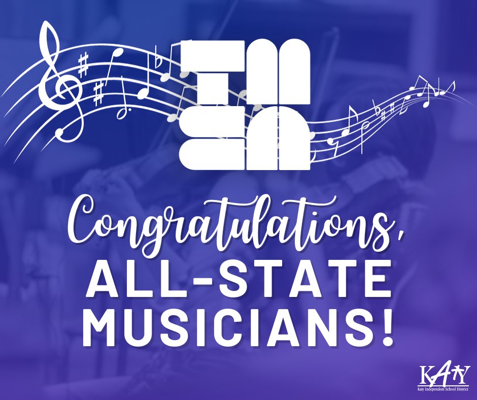 Congratulations to the 71 talented Katy ISD student musicians who have earned the prestigious All-State honors! Only 2.6% of musicians who initially audition earn All-State recognition. We are so proud of these students and their instructors! Read more: bit.ly/420tB0T