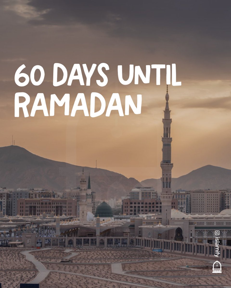 Approximately 60 days until Ramaḍān

 اللهم بلغنا رمضان

[Allāhumma baliḡnā Ramaḍān]
  
Oh Allāh, grant us the ability to reach Ramaḍān 🤲🏾