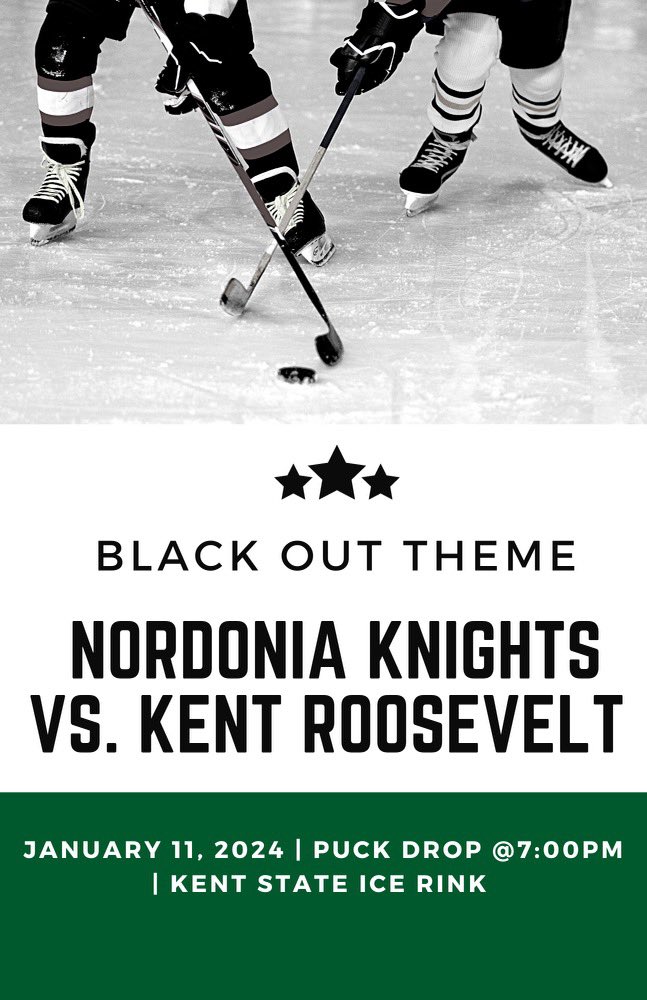 NordoniaPep's tweet photo. Let’s pack the stands tomorrow night At KSU! 🏒🥅⛸️ @NordoniaHockey @SenoritaWalton @JessyArcher https://t.co/7OWoJHGXVU