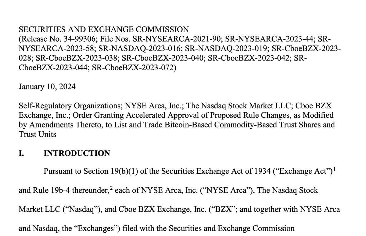 🚨 BREAKING: SEC APPROVES SPOT #BITCOIN ETFs
