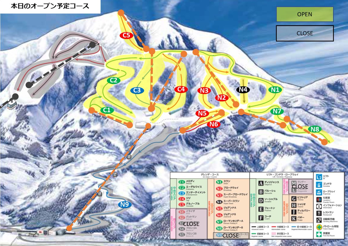 GALA_yuzawa's tweet photo. 1/11　本日の営業情報
■天気：曇り　　■気温：－6.4℃
■積雪：120㎝　　■雪質：圧雪

本日は中央エリア5コース北エリア6コースにて営業いたします！
アクティビティ(モービルそりツアー・ムーンバイク)営業予定です！
詳しくはWEBサイトをご確認ください！
https://t.co/FRqG98Fk0y https://t.co/C9P2qvXbGs