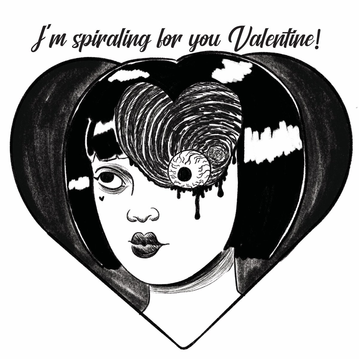chunkysequins's tweet photo. Haven’t posted in so long lol so here are Junji Ito inspired Valentines :^) https://t.co/tW8TkYj3rW