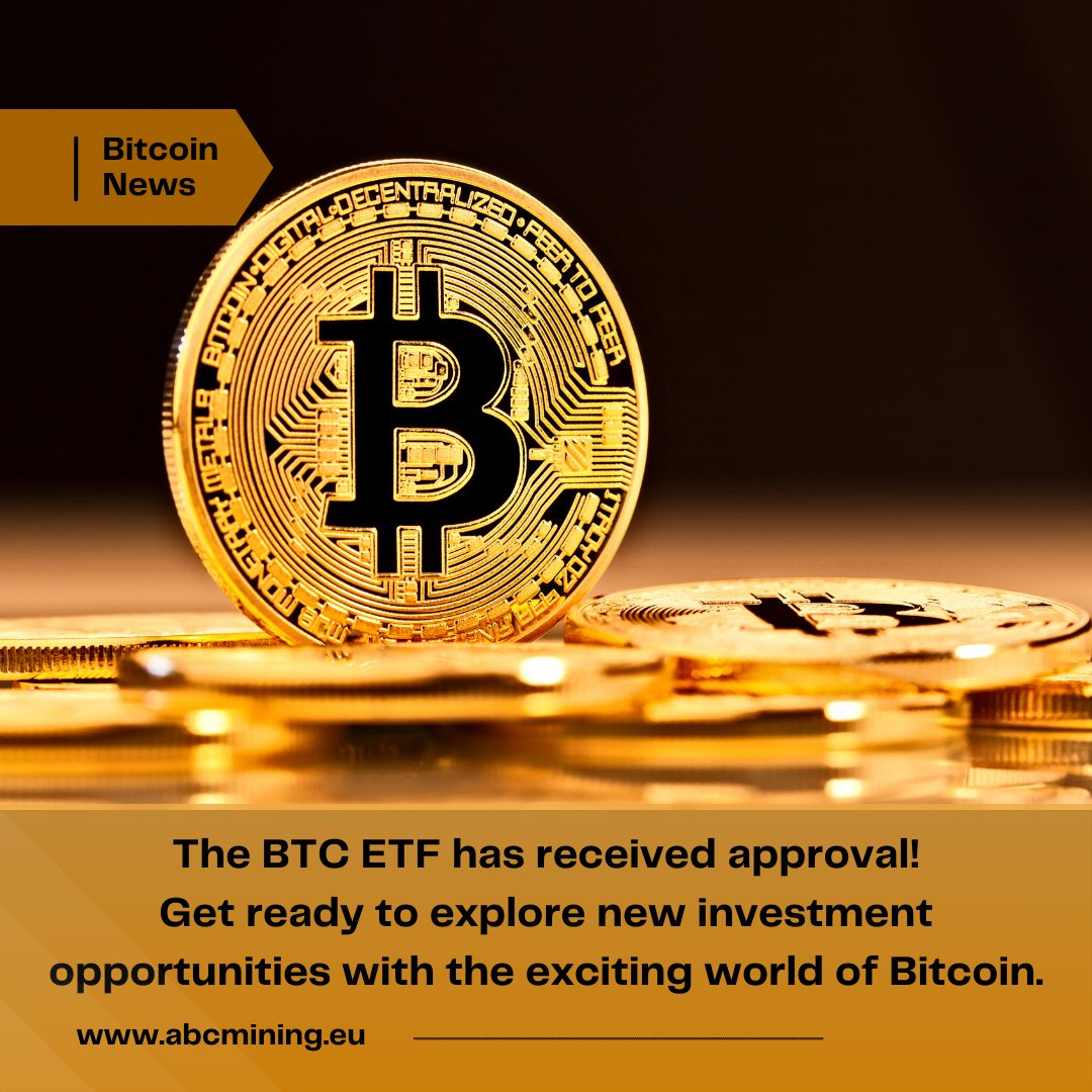 abcmining_eu's tweet photo. BTC ETF has been approved!
#abcmining #Bitcoin #bitcoin_news #about_Bitcoin #ETF https://t.co/GIGpCayEOS