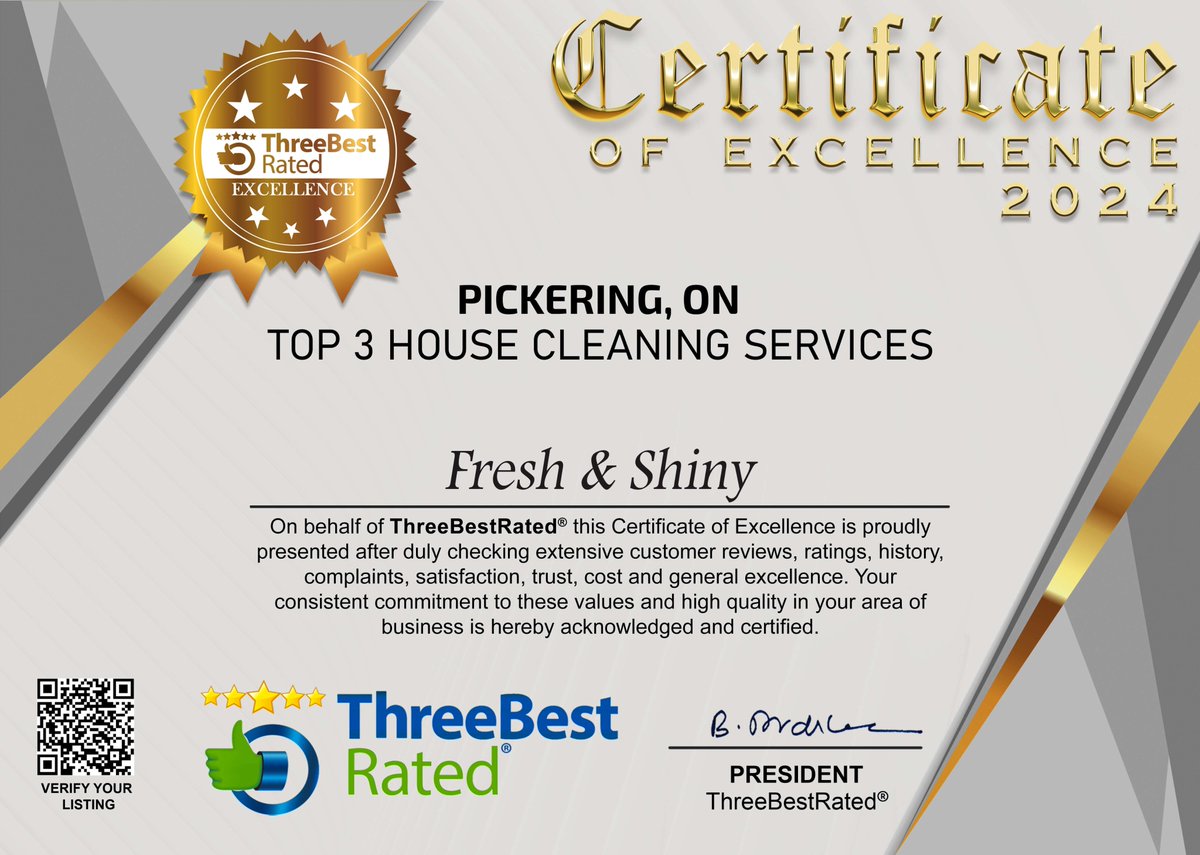 ShinyDurham's tweet photo. Fresh &amp; Shiny proudly serves Durham Areas and surrounding Areas. Affordables and customizes Cleaning Services in Ajax Ontario. https://t.co/WMM4hGw1Yy