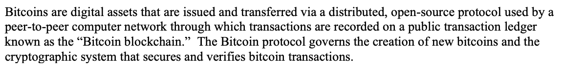 I downloaded the #Bitcoin ETF PDF before the clowns at the SEC deleted it... 

Here is their definition of Bitcoin