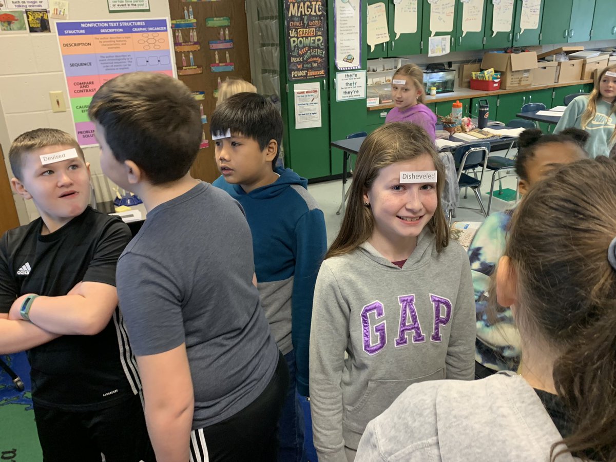 MrJacksonsWorld's tweet photo. Today we did a heads-up vocabulary game to prepare for a reader’s theatre featuring Greek mythology (with hats for extra flair!) #fourthgrade https://t.co/DzjoMUGQO4