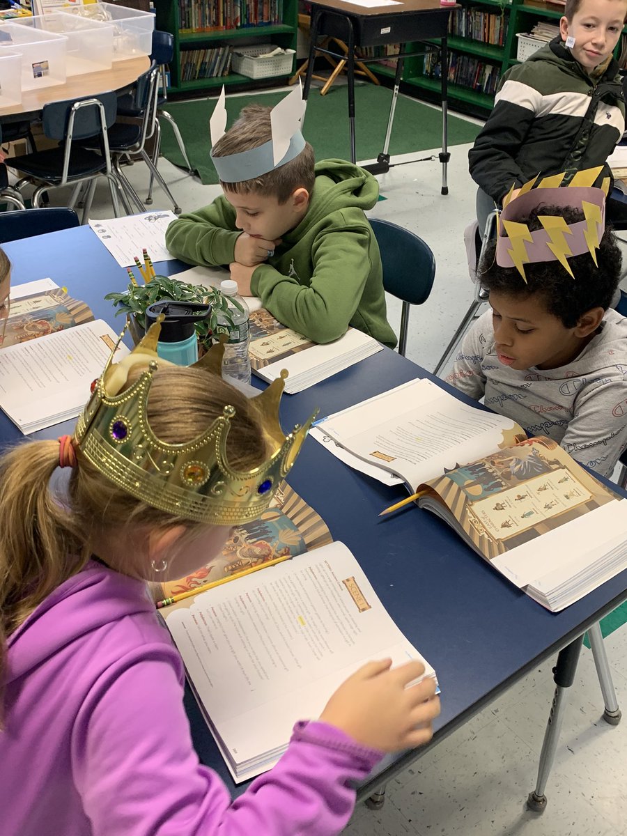 MrJacksonsWorld's tweet photo. Today we did a heads-up vocabulary game to prepare for a reader’s theatre featuring Greek mythology (with hats for extra flair!) #fourthgrade https://t.co/DzjoMUGQO4