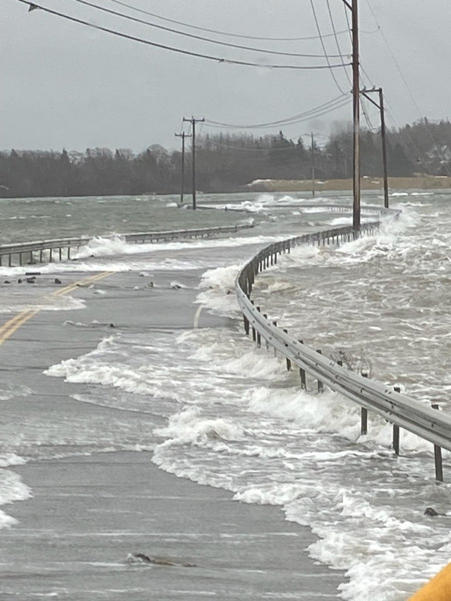 Here are some pictures of the damage caused by today’s storm during the morning high tide. The first one is Sewall Road in Bar Harbor. The second one shows damage to the ferry transfer bridge in Bass Harbor. The third picture is the causeway in Deer Isle.
