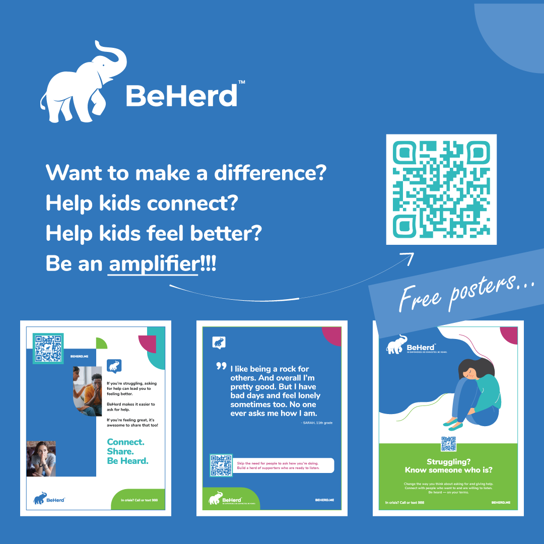 beherdapp's tweet photo. Our “why” is the same as yours. We’re in it for the kids. Scan the QR code in the graphic for how you can help us amplify our message and offer kids another resource for boosting their mental health. #teenmentalhealth #teensupport #mentalhealthresources https://t.co/uTqw2eaZS3