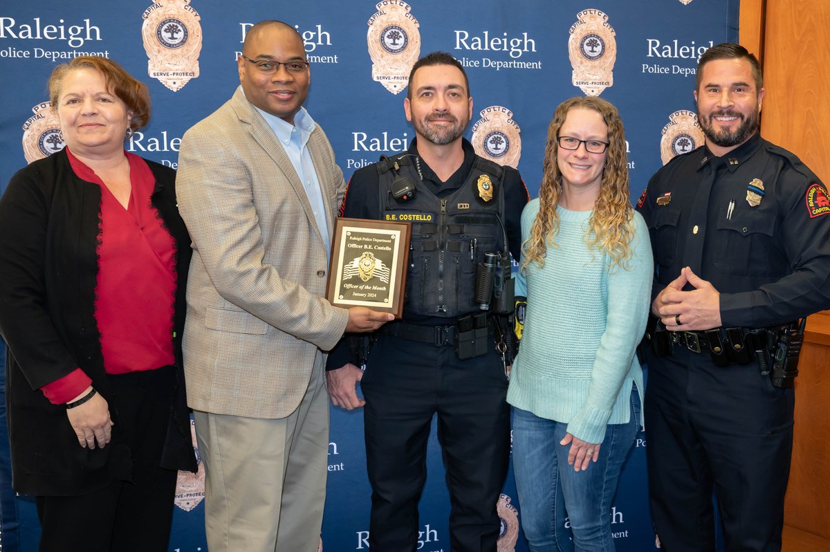 raleighpolice's tweet photo. RPD recognizes Officer Costello as January's Officer of the Month. Officer Costello has shown, month in and month out, his dedication to RPD and the City of Raleigh. Join us in congratulating Officer Costello on a job well done!

#OfficerOfTheMonth #RPDstrong https://t.co/WSk6yP20tB