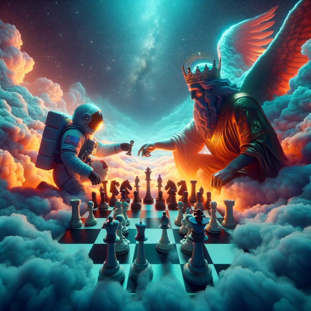 NotFredAgain_'s tweet photo. LIFE. 

#chess #chessgame #gm #astronaut #life #space #aiart https://t.co/PlIiiFltyA