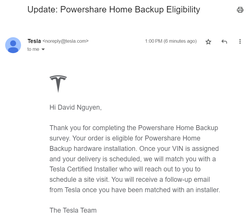 Powershare Home Backup Survey update for my Cyberbeast Foundation Order! Yay!!! #cybertruck #tesla #cyberbeast I just received the email 5 minutes ago! FYI: @DennisCW_