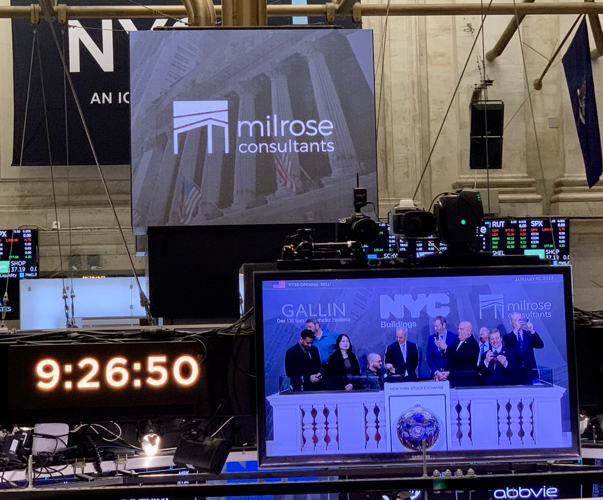 milrosecode's tweet photo. Milrose proudly participated in the Opening Bell Ceremony at the NYSE.  Kudos to our dedicated team whose hard work made it possible to achieve accessibility to the Bell podium. Here's to continued growth and more remarkable achievements ahead! 🚀#NYSE #MilestoneAnniversary https://t.co/GSToWuvPRF