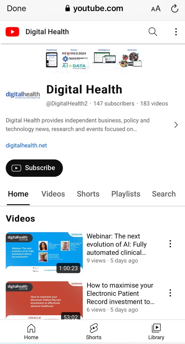 I didn’t know @digitalhealth2 had a YouTube channel and there are 
so👏 many 👏 resources 👏
#LikeAndSubscribe
#DigitalHealth
#DigitalHealthcare
#DigitalLearning