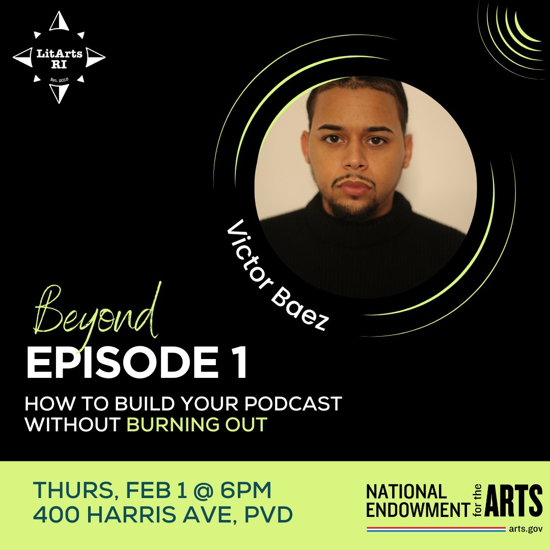 litartsri's tweet photo. Victor Baez, known as "SOUND," is the owner of Club Ambition, the most popular podcast &amp; YouTube channel in RI. 
Learn from Victor’s longtime podcast experience at the Feb 1 panel Beyond Episode 1: https://t.co/tUoVszOiiL https://t.co/80tc5Lbp7N
