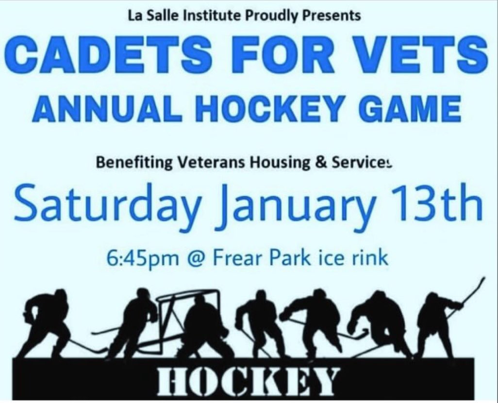 LSICadetHockey's tweet photo. We are only a few days away from the Main Event! Our tradition continues to honor our Veterans in our annual Cadets for Vets Hockey Game! Proceeds will goto the Albany Housing Coalition. #cadetsinthecommunity https://t.co/XcpjT76a75