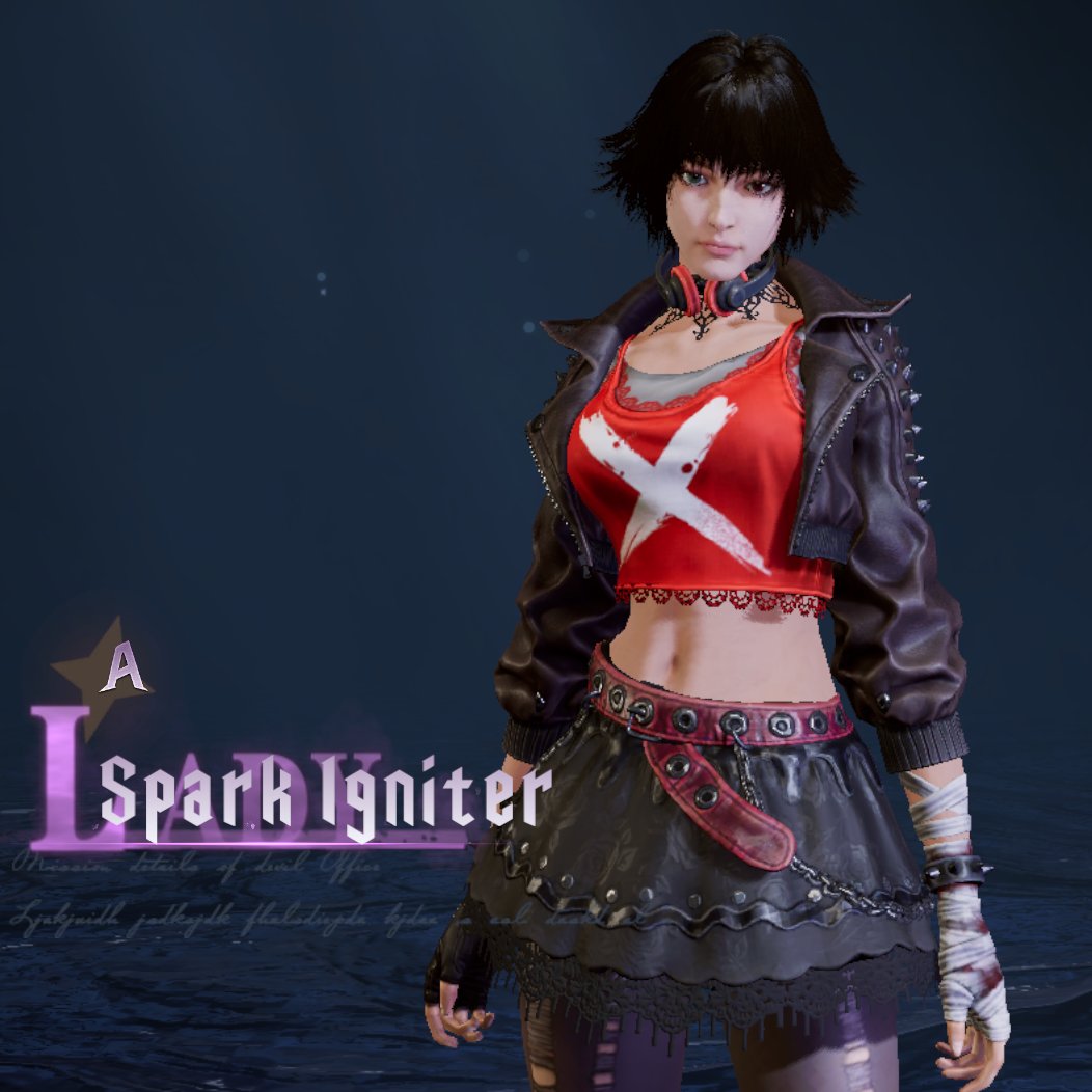LadyDMCFanClub's tweet photo. DMC Peak of Combat is out. While the gameplay isn't my cup of tea, being a mobile game over a traditional DMC, I've been having fun getting to spend so much time as our favorite hunter! Also her Spark Igniter outfit is truly devilish!😈💜 https://t.co/YGFWPpThSb