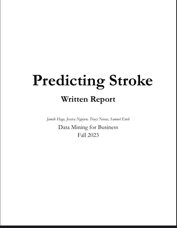 Obu_Nike's tweet photo. The single most important project I worked on in 2023. I led a team of four to build a machine learning predictive model that can predict the probability of an individual having a stroke. 

The model  is a critical preventive tool for early stroke detection. 🧵 https://t.co/wDmO8HBPZg