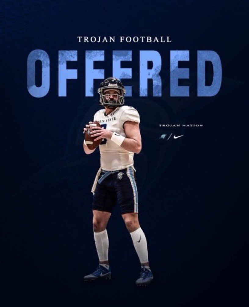 After a great phone call with <a href="/coach_levy/">Coach Levy</a> I’m proud to announce I have received an offer to play <a href="/DSUFootball/">Dakota State University Football</a> !