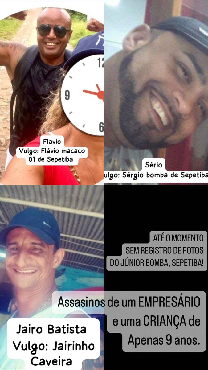 falacomigorj's tweet photo. 🚨🚨ATENÇÃO🚨🚨
Os responsáveis por um ato de crueldade! #JAIRO fez uma reunião em SEPETIBA, junto com #FLÁVIO, #SÉRGIO #BOMBA &amp; #JÚNIOR #BOMBA afim de querer o poder sobre a milícia da #ZONA #OESTE, nesse ato de desespero Júnior bomba e Sérgio bomba sequestraram #LEONEL ….. https://t.co/2dY0wcIMdQ