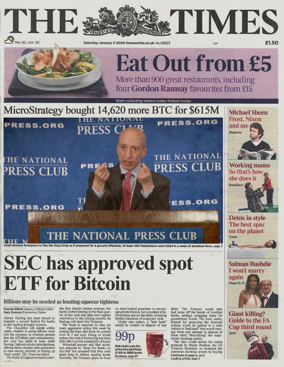 cryptonary's tweet photo. OFFICIAL: SEC approves all Spot #Bitcoin ETFs. https://t.co/LjeyIccSmy
