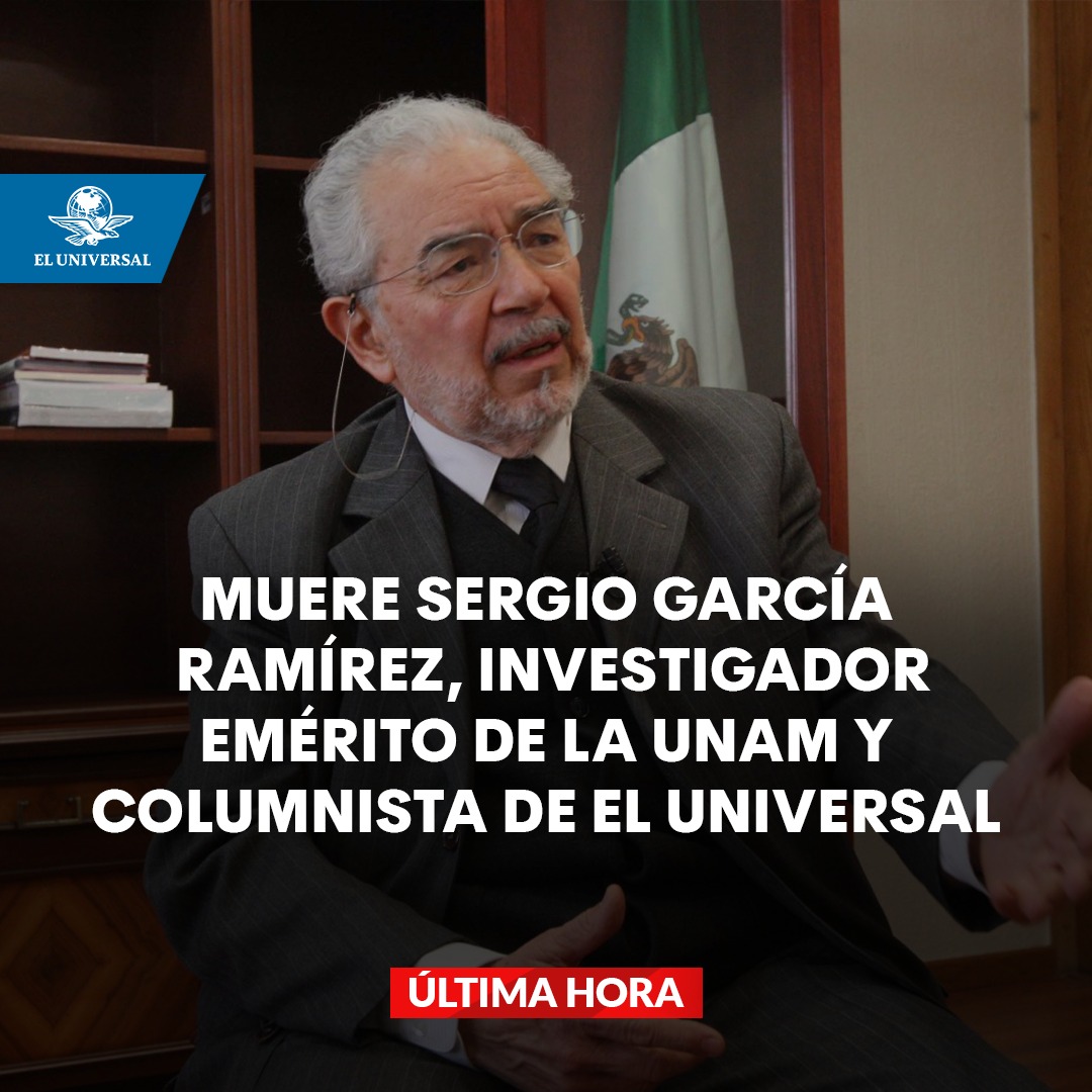 El_Universal_Mx's tweet photo. 🚨 #ÚLTIMAHORA 🚨 La muerte del jurista Sergio García Ramírez fue confirmada por su esposa, Carmen Valles a EL UNIVERSAL

https://t.co/hh13X1cmIS https://t.co/r4z7hWDZG6