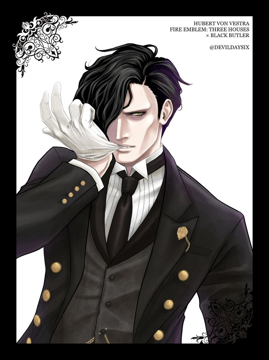 devildaysIX's tweet photo. "Yes, my lord." 🖤

#fe3h #黒執事 #hubertvonvestra https://t.co/8wKlXoMrDj