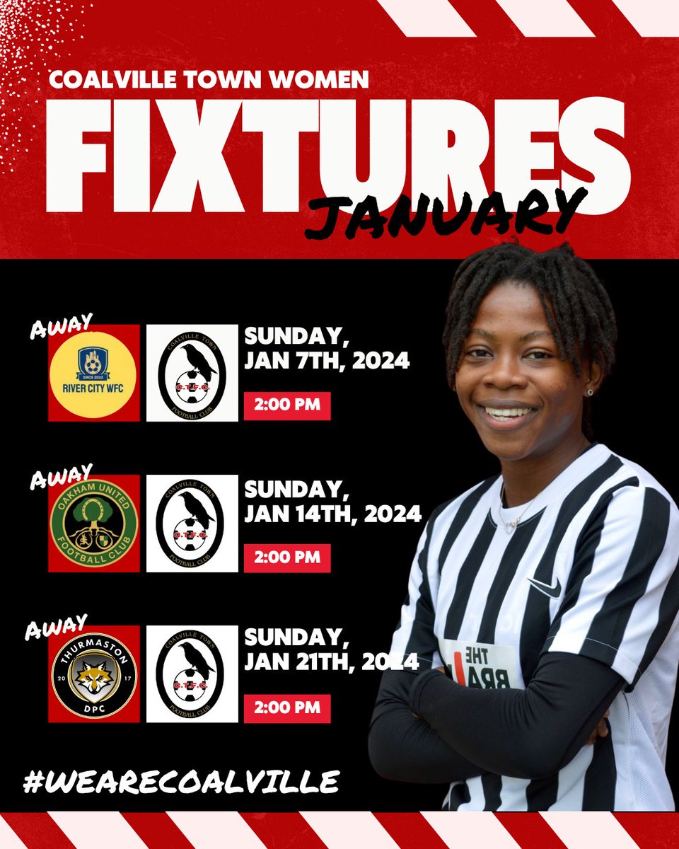CTFC_Women's tweet photo. January Fixtures 🤩 ⚽️ #wearecoalville #womensfootball #januaryfixtures #wintergames https://t.co/cTSsXov9BV