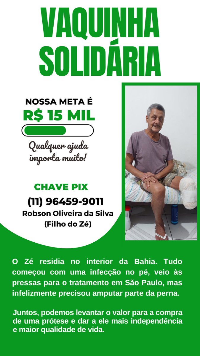 choisangirll's tweet photo. Recentemente passamos por um susto enorme com meu pai, começou com um pequeno machucado que por causa da diabetes, virou infecção e foi necessário amputar parte da perna dele. Ele já está em processo de recuperação e abrimos uma vaquinha pra comprar uma prótese para ele!! https://t.co/5Afl6Bk2kW