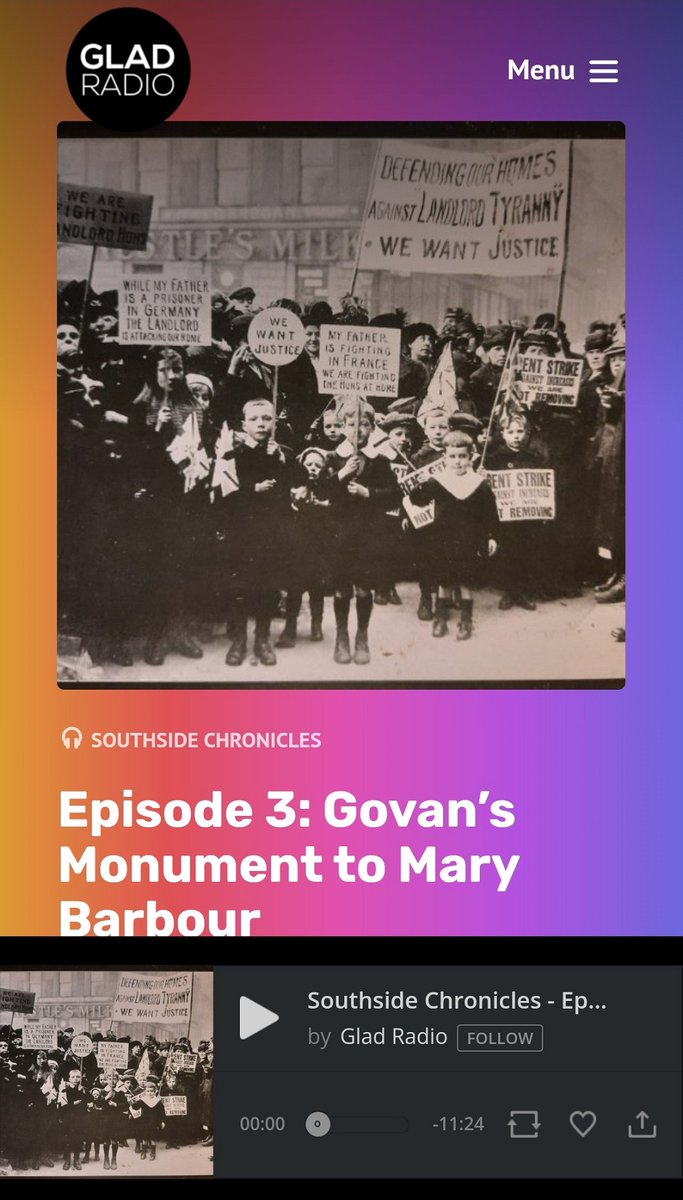 Southside Chronicles podcast @gladradio Ep 3: 'Govan's Monument to Mary Barbour' ~SGHET'S Erin Burrows on the story behind the statue & Barbour's role in leading community action that changed history far beyond #Govan & Glasgow #SGHETpodcast #GovanHeritage glad.radio/sside-chron-2-…