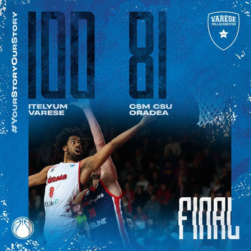 PallVarese's tweet photo. Finale a Masnago, l’#ItelyumVarese vince la terza giornata del second round di #FIBAEuropeCup 🏆
C’MON GUYS ❤️
#VarOra #NoiSiamoVarese #YourStoryOurStory https://t.co/nDRnXSyjC3