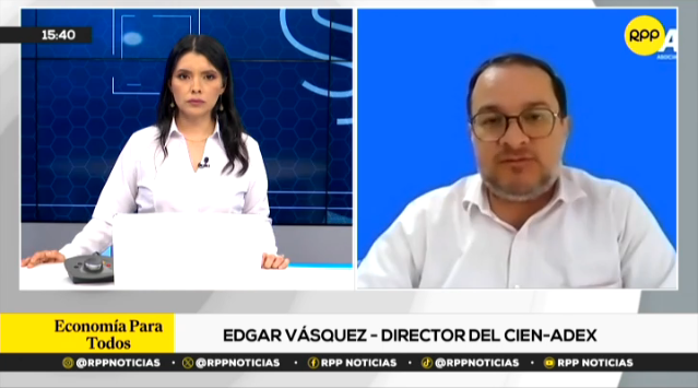 #Entrevista 📺 El director del CIEN-ADEX, Edgar Vásquez Vela, brindó una entrevista a @RPPNoticias, en la que comentó acerca del impacto de nuestras exportaciones e importaciones en el marco de la crisis en Ecuador.