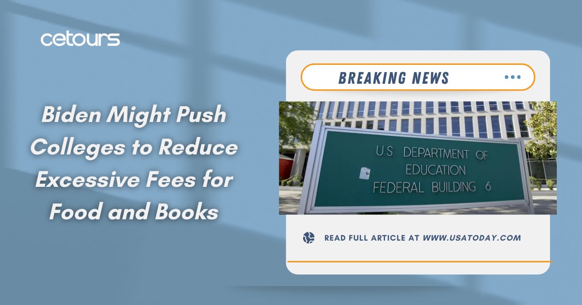 Cetours's tweet image. Major College Game-Changer!  🎓 

Biden&apos;s bold move to slash hidden college fees is sending shockwaves! The changes are part of a bundle of reforms the Education Department is debating.   

➡️ bit.ly/429ui8p   

#CollegeCosts #CollegeReform #AffordableEducation #CEtours