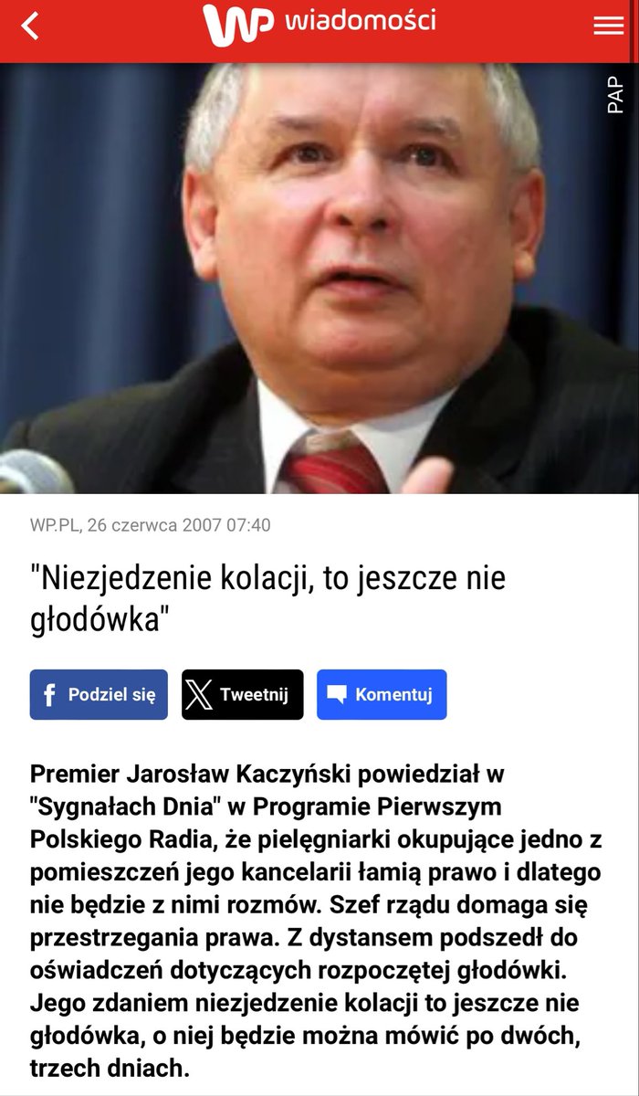 Kilka slow o proteście głodowym, z którego fajnopolak Jarosław kpi i się naśmiewa
